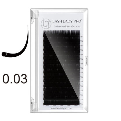 0.03mm Mega Volume Lash Extensions | Lash Lady Pro for professional lash extension use