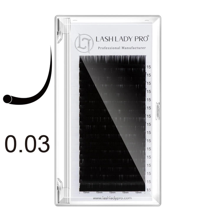 0.03mm Mega Volume Lash Extensions | Lash Lady Pro for professional lash extension use
