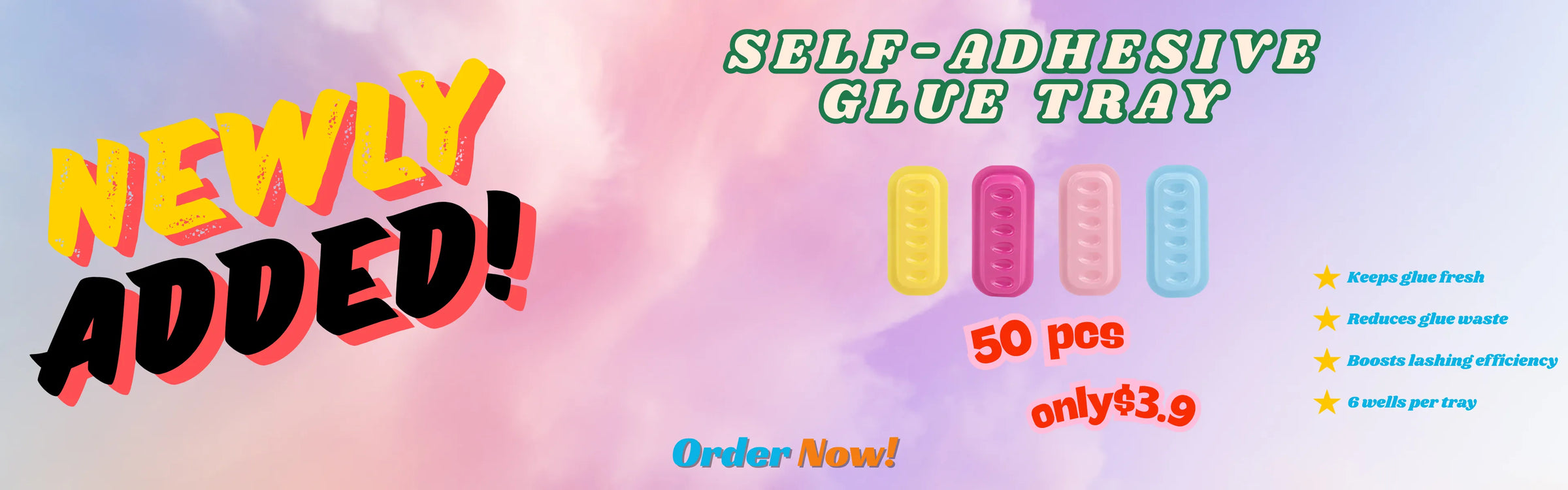 self-adhesive eyelash glue tray 50pcs for lash artists